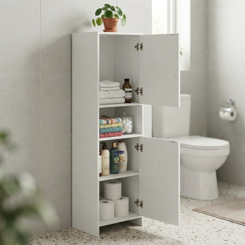 Badezimmer hochschrank weiß - badezimmer,