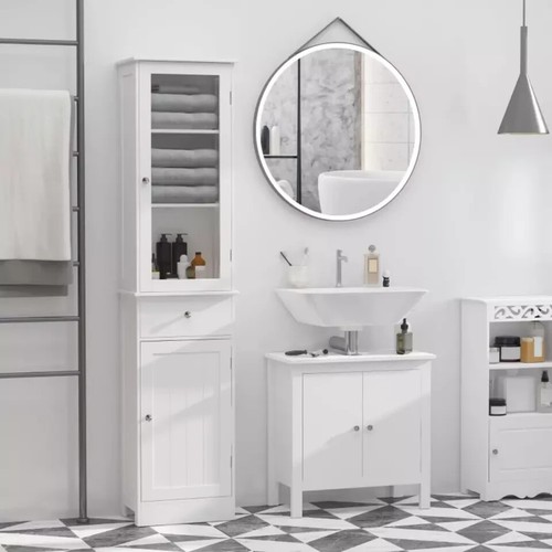Weißer badezimmerhochschrank - weißer,